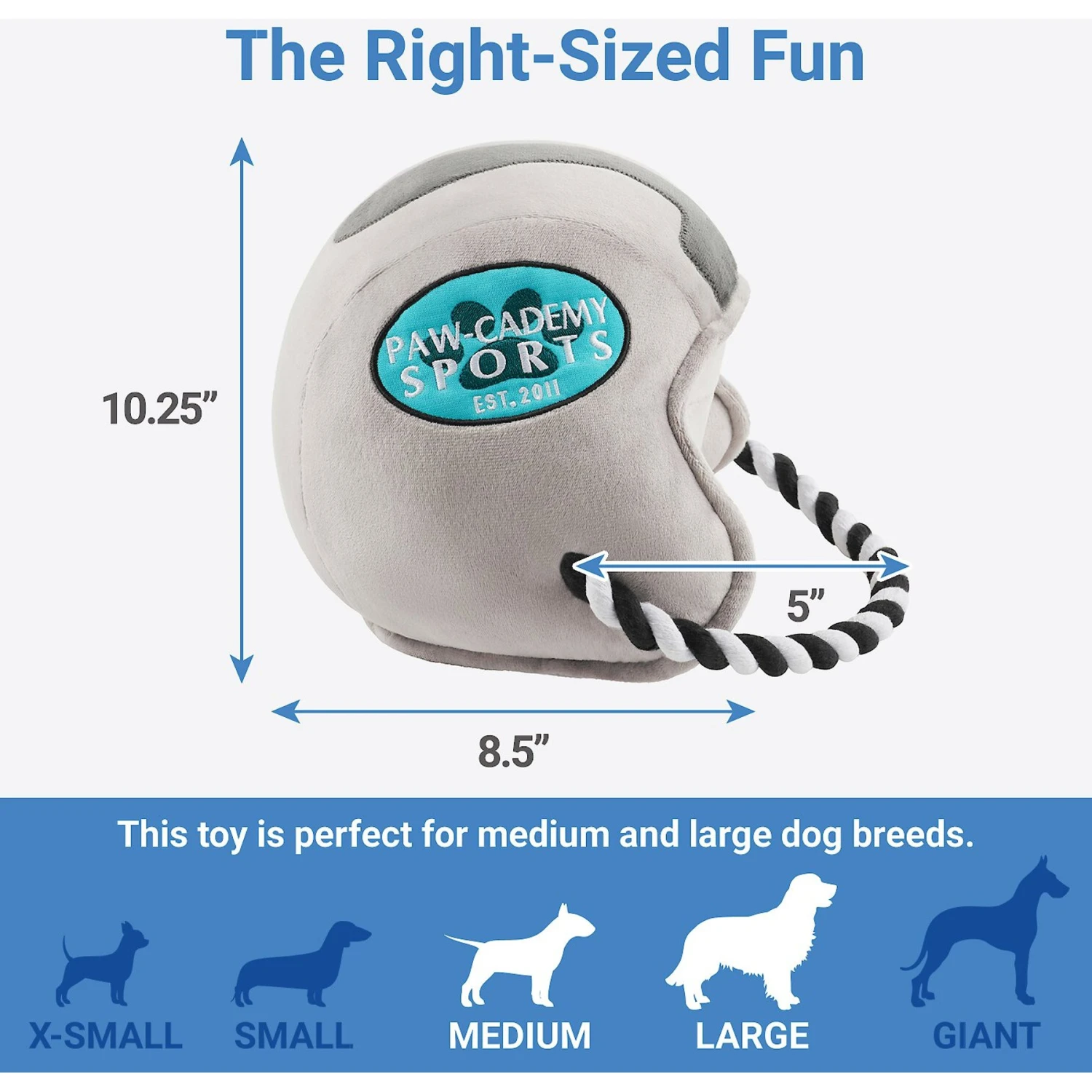 Frisco Football Helmet Plush With Rope Squeaky Dog Toy - Image 2