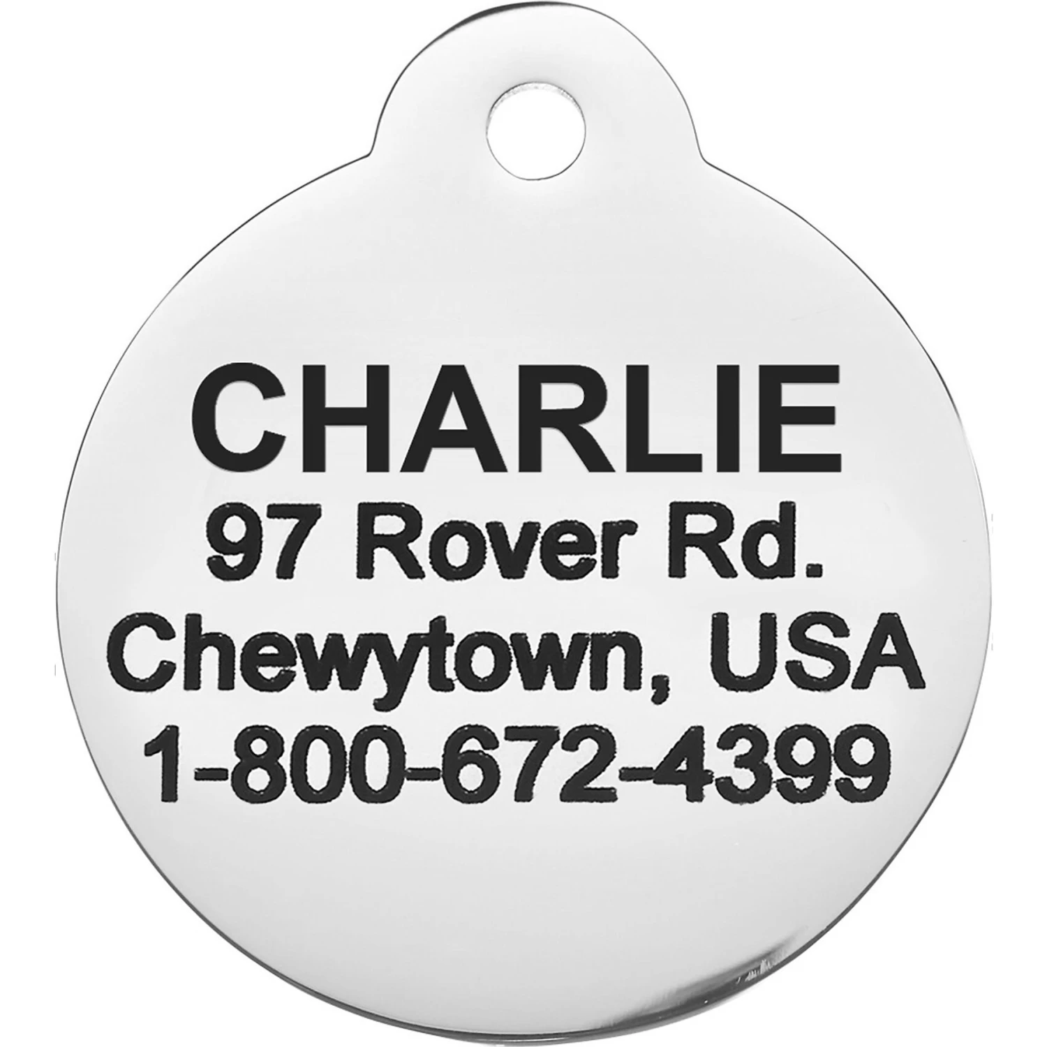 Frisco Chewy Stainless Steel Personalized Dog & Cat ID Tag With Enamel Infill, Round - Image 3