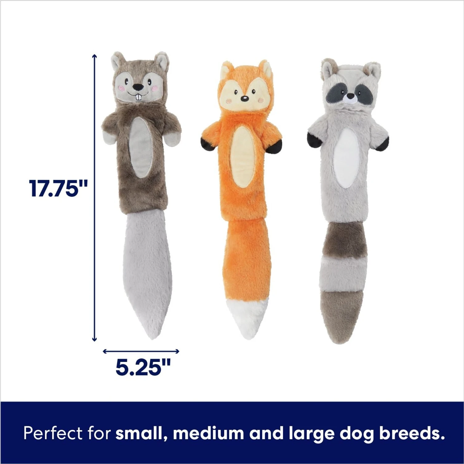 Frisco Forest Friends Stuffing-Free Skinny Plush Squeaky Dog Toy - Image 2
