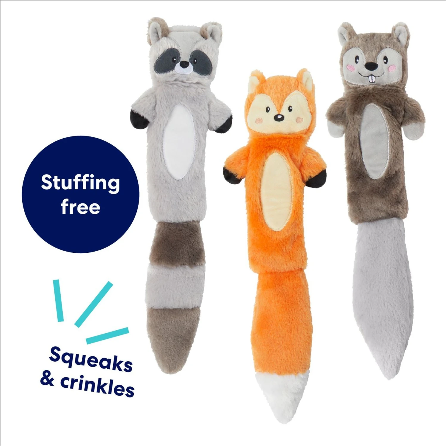 Frisco Forest Friends Stuffing-Free Skinny Plush Squeaky Dog Toy - Image 3