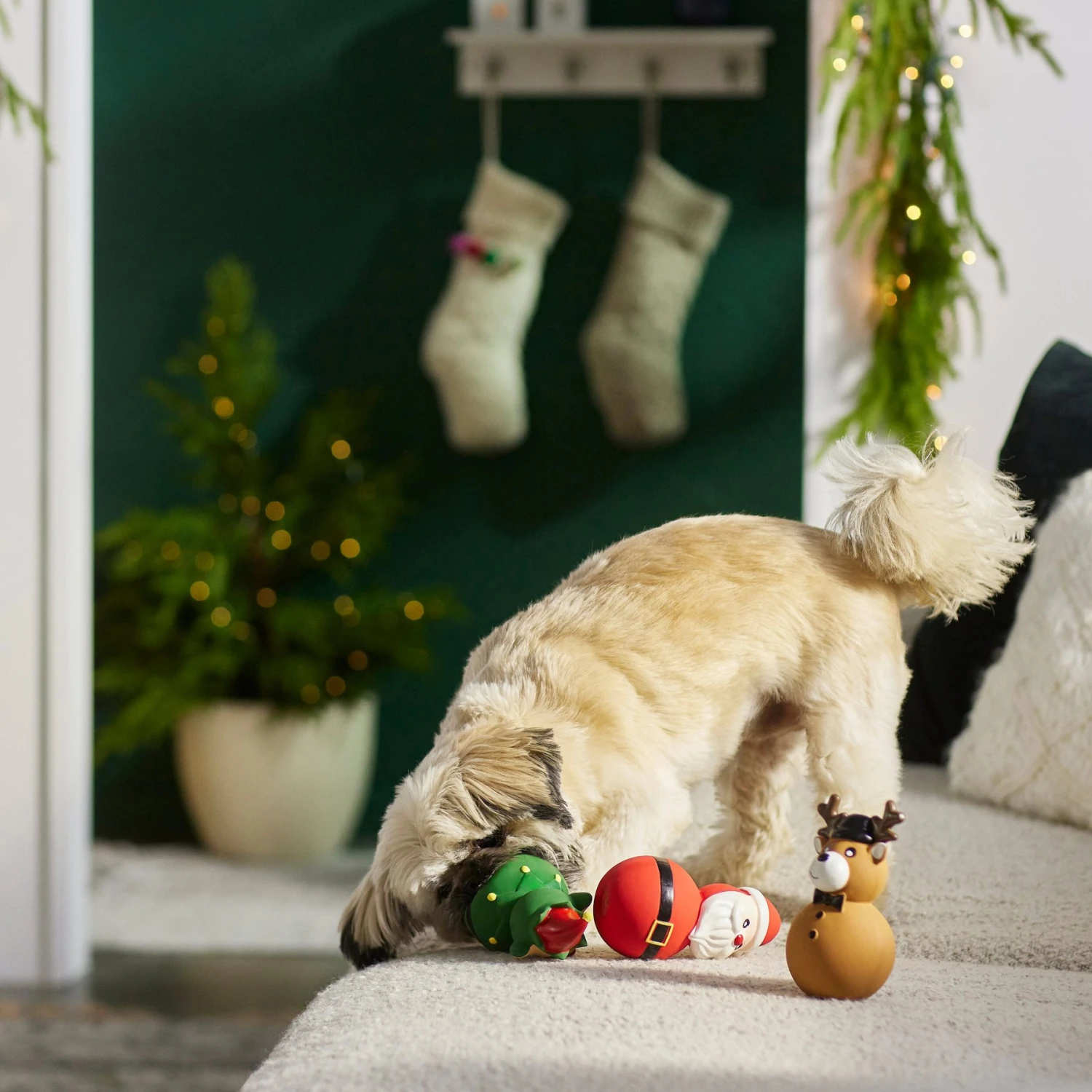 Frisco Holiday Santa & Friends Latex Squeaky Dog Toy - Image 3