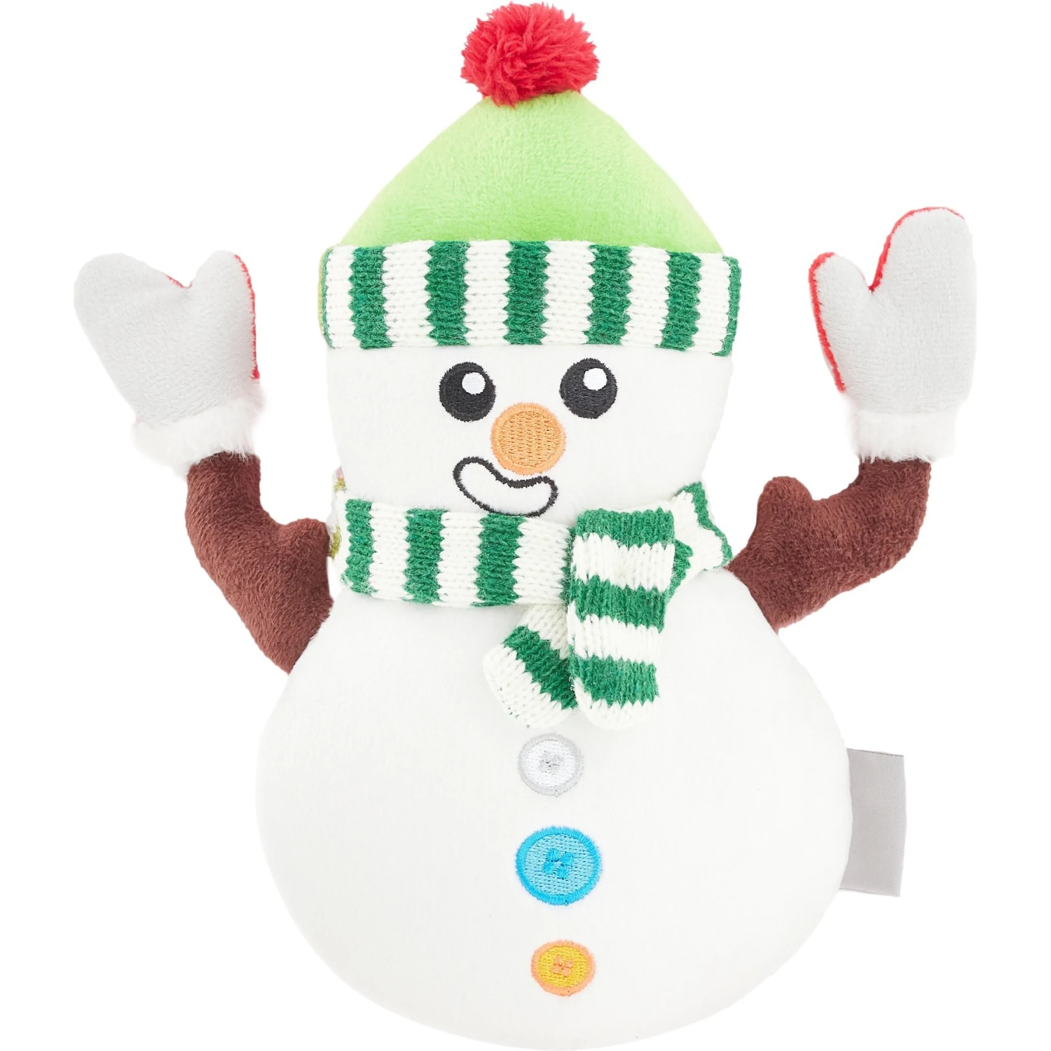 Frisco Holiday Naughty Or Nice Snowman Reversible Plush Squeaky Dog Toy