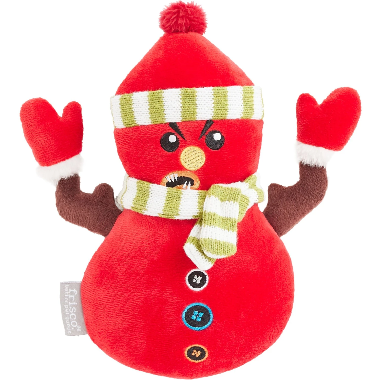 Frisco Holiday Naughty Or Nice Snowman Reversible Plush Squeaky Dog Toy - Image 2