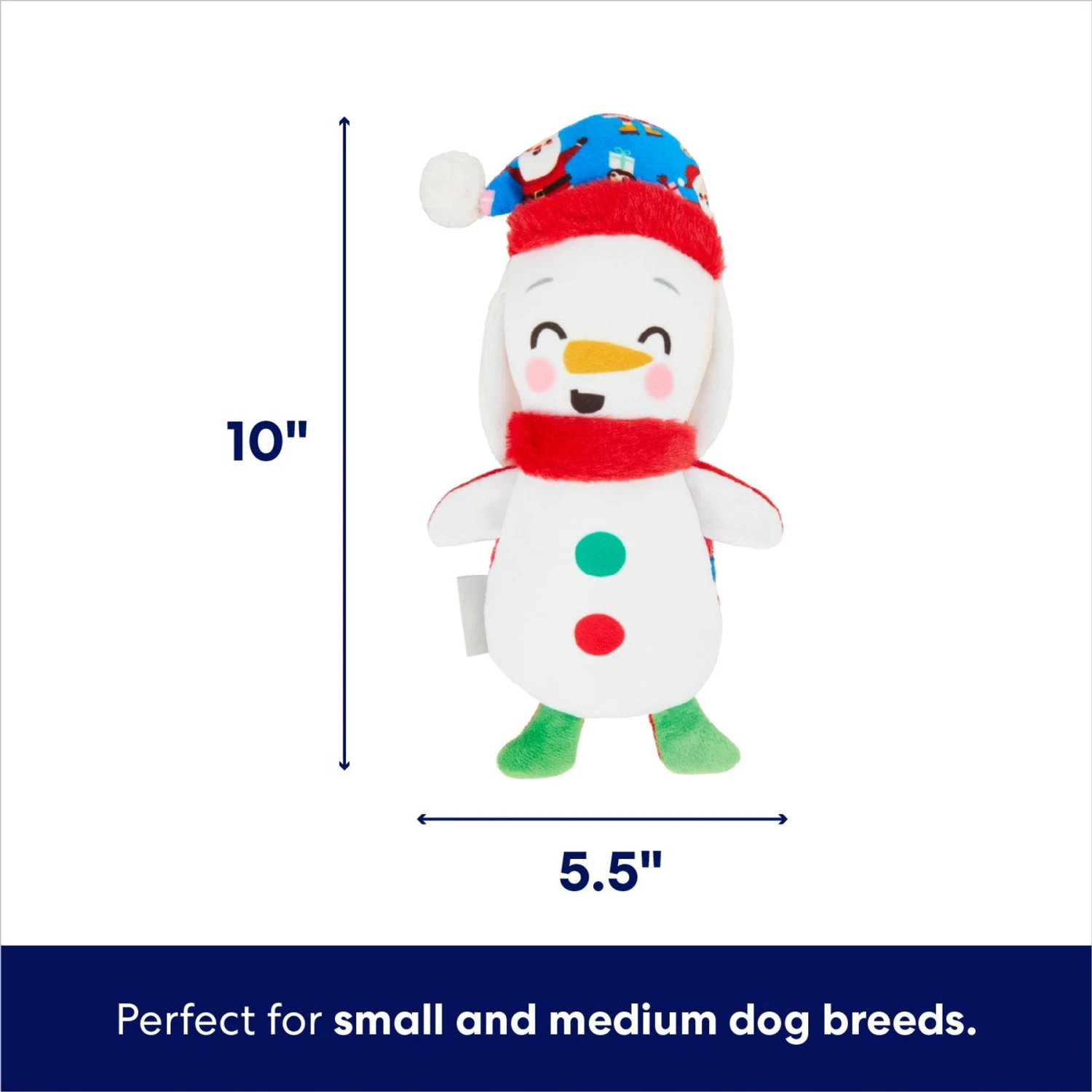 Frisco Holiday Santa & Snowman Reversible Plush Squeaky Dog Toy - Image 2