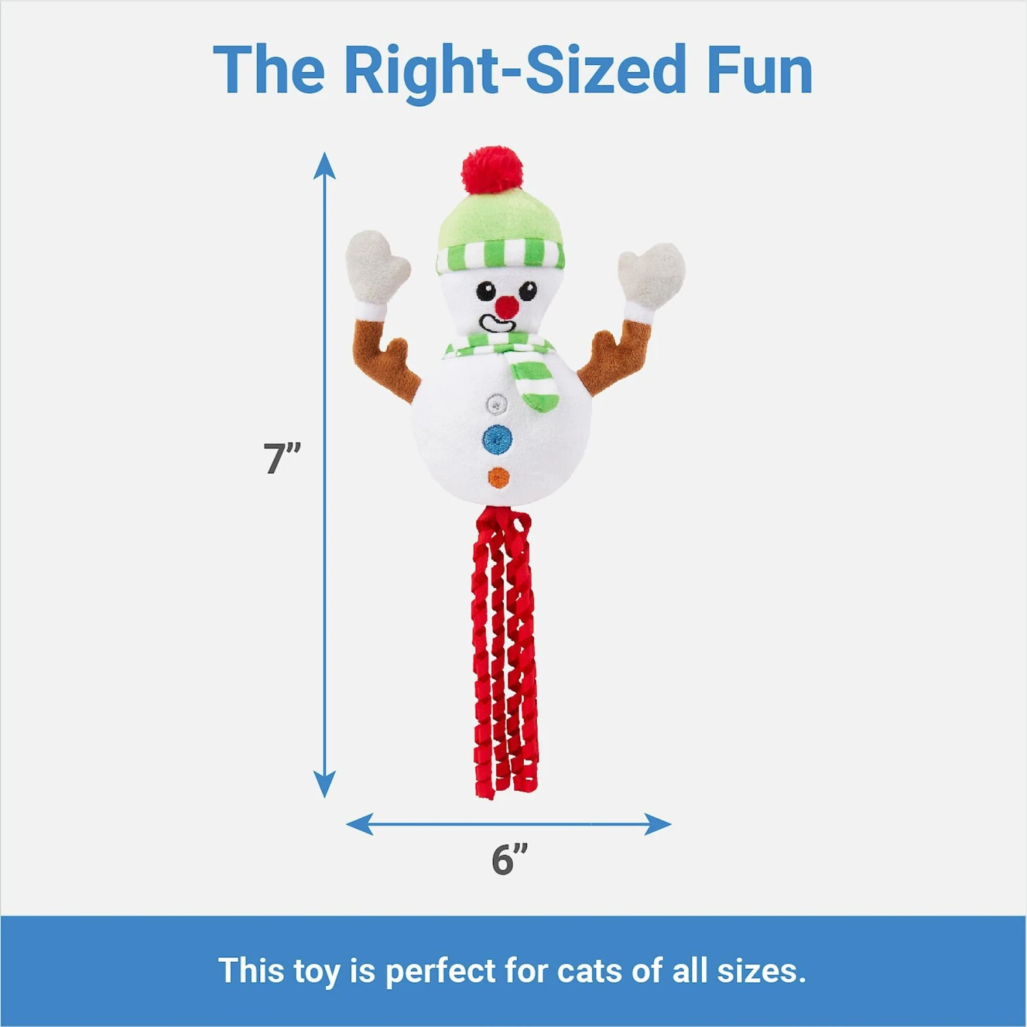 Frisco Naughty Or Nice Snowman Reversible Plush Cat Toy With Catnip - Image 3