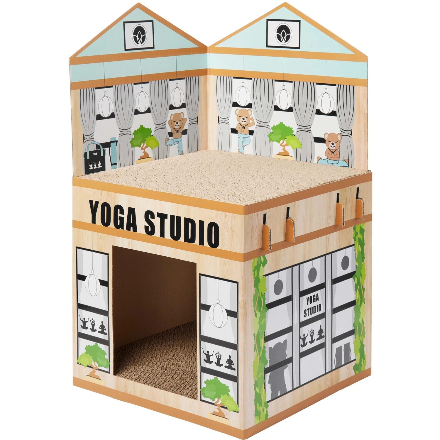 Frisco Yoga Studio Cardboard Cat House, 2-Story