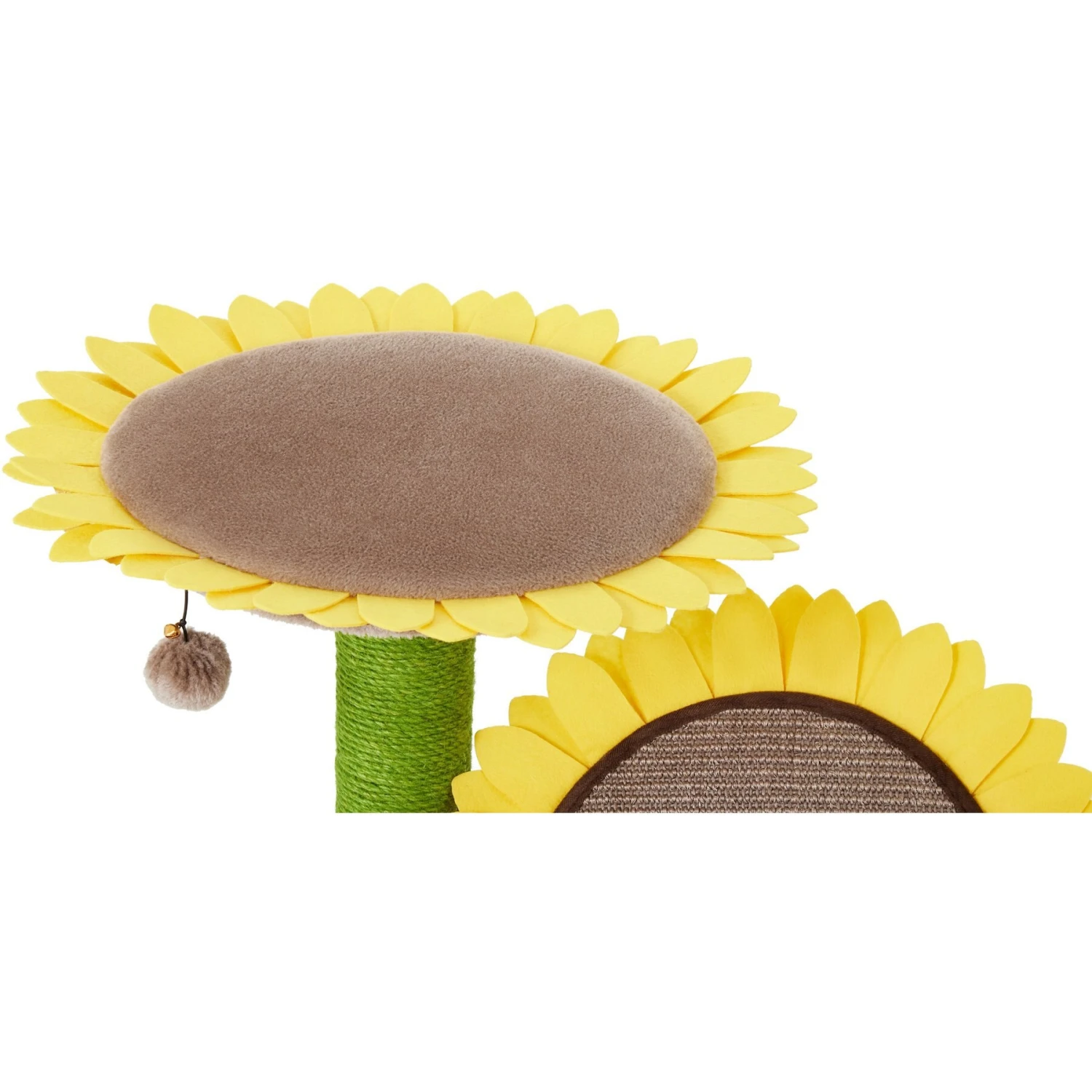 Frisco Sunflower Cat Scratching Post, Two Post With Lounger - Image 4