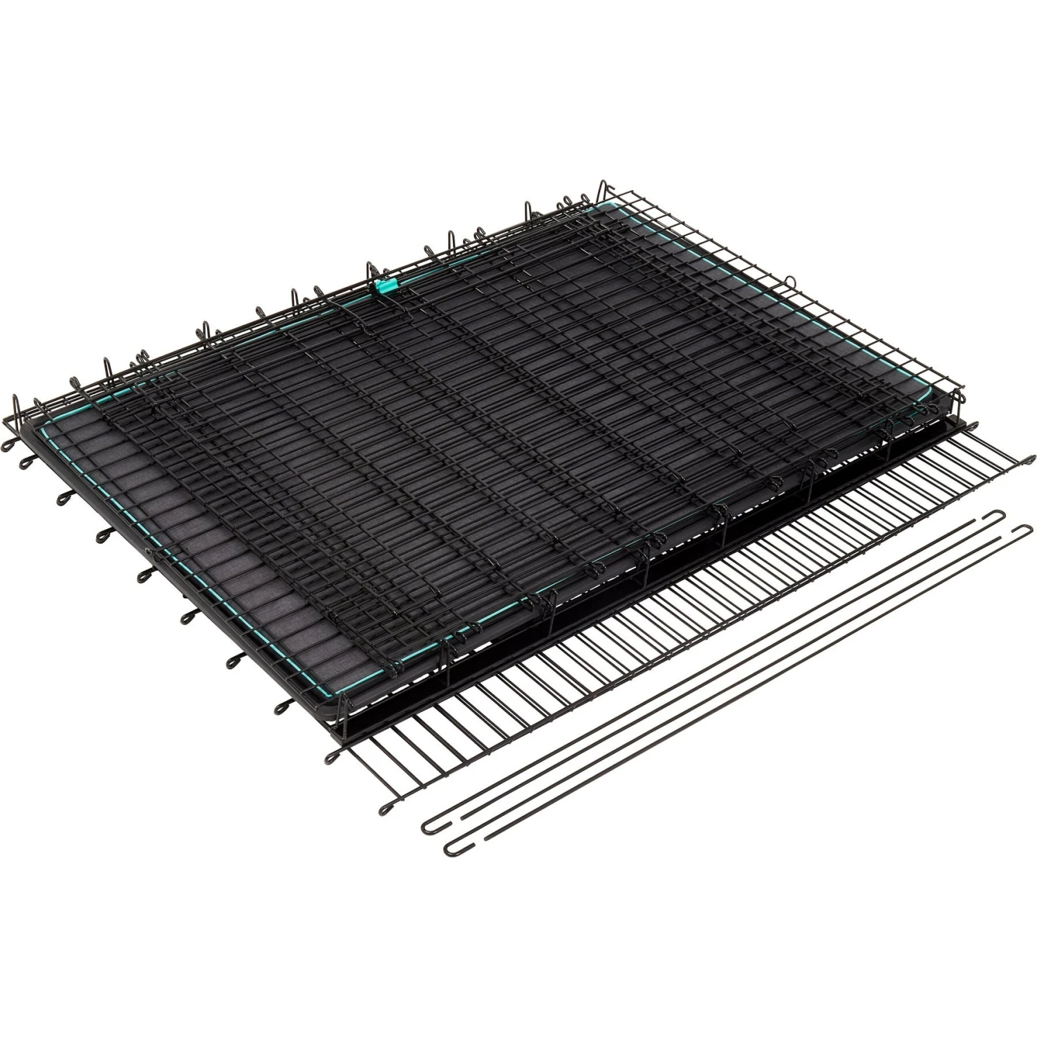 Frisco Heavy Duty Enhanced Lock Sliding Double Door Fold & Carry Wire Dog Crate & Mat Kit, 54 Inch - Image 4