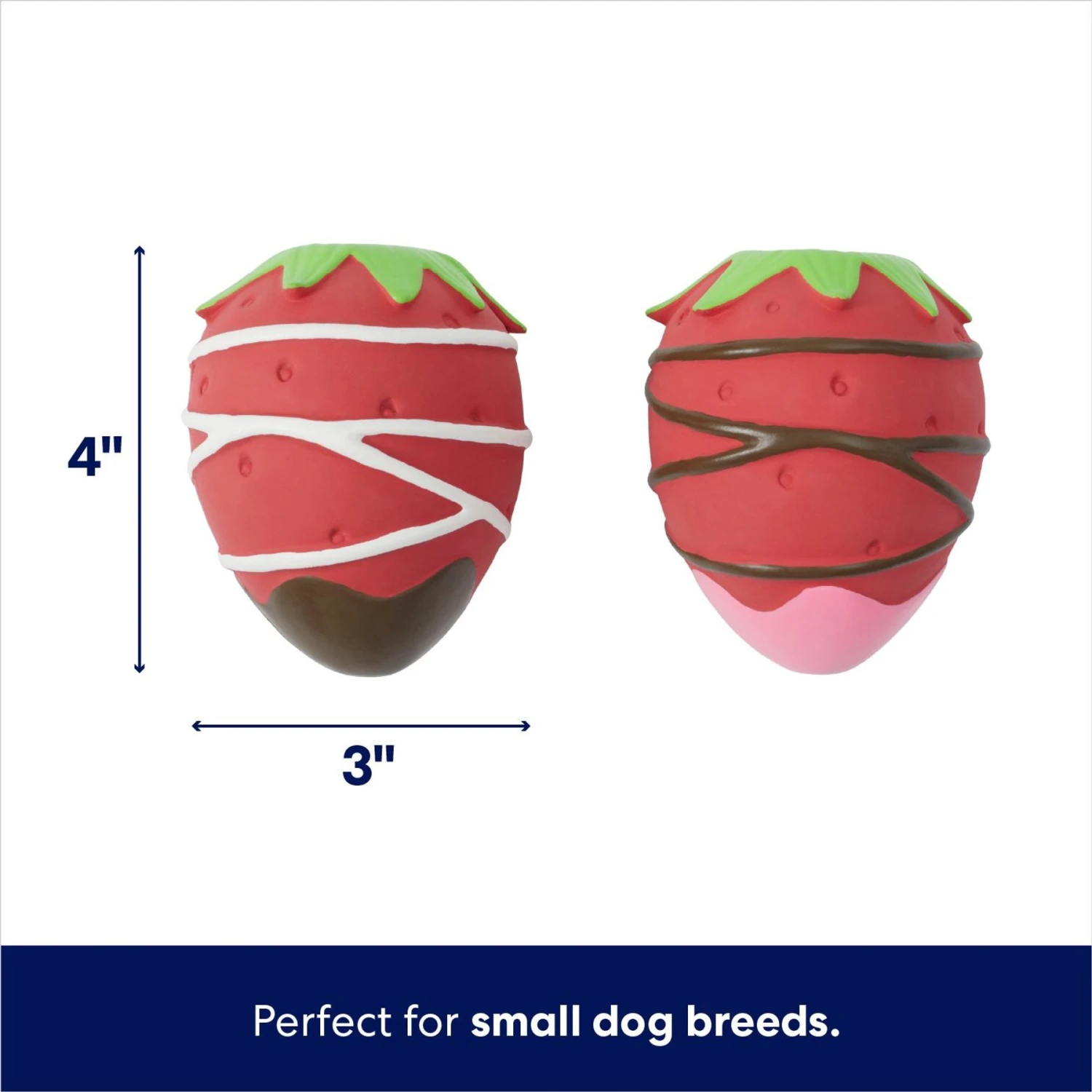 Frisco Valentine Chocolate Covered Strawberries Latex Squeaky Dog Toy - Image 2