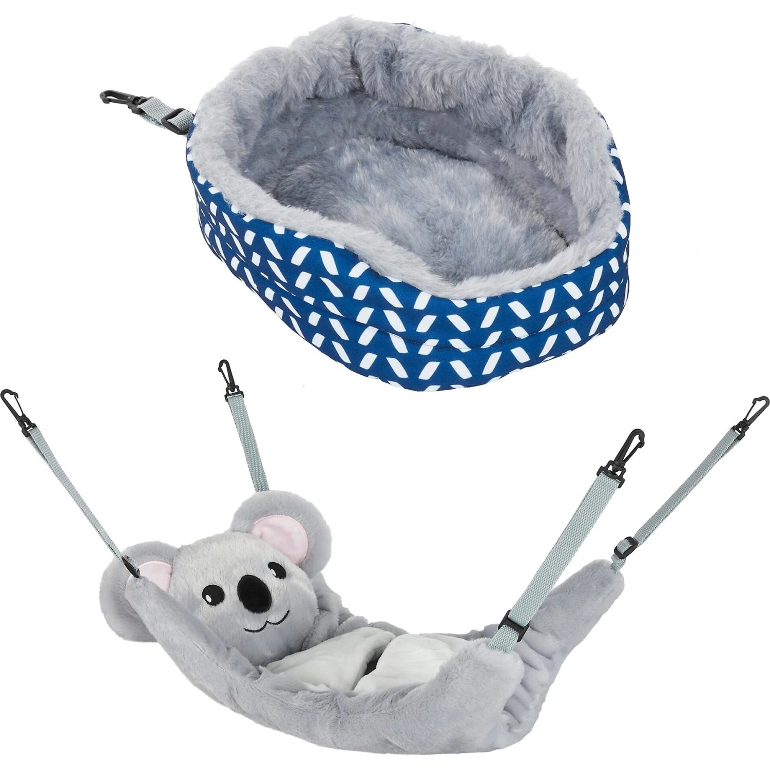 Frisco Herringbone Small Pet Plush Oval Cuddler & Frisco Hanging Koala Small Pet Bed