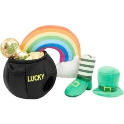 Frisco St. Patrick's Pot Of Gold Hide & Seek Puzzle Plush Squeaky Dog Toy