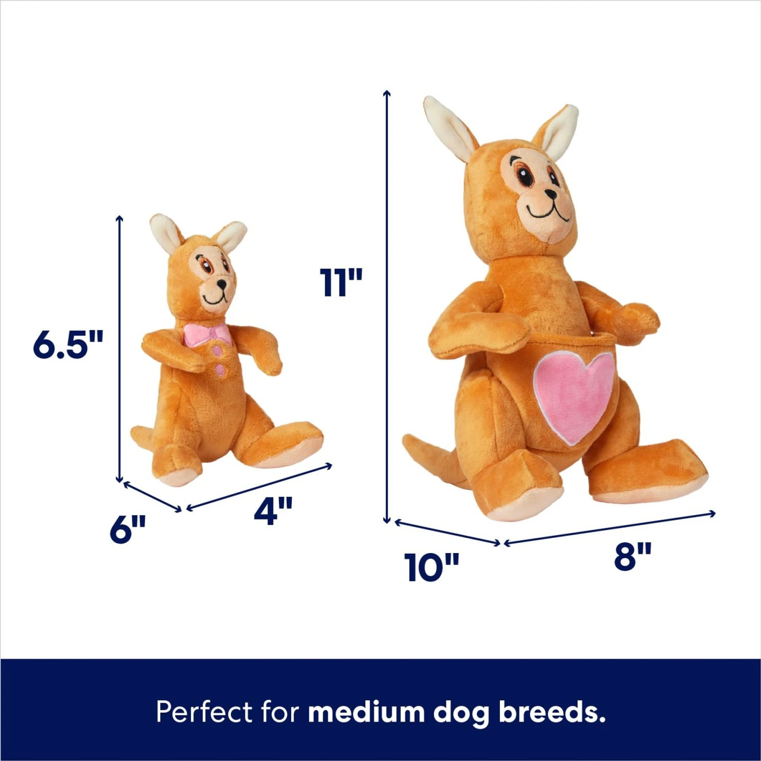 Frisco Valentine Kangaroo & Joey Plush Squeaky Dog Toy - Image 2