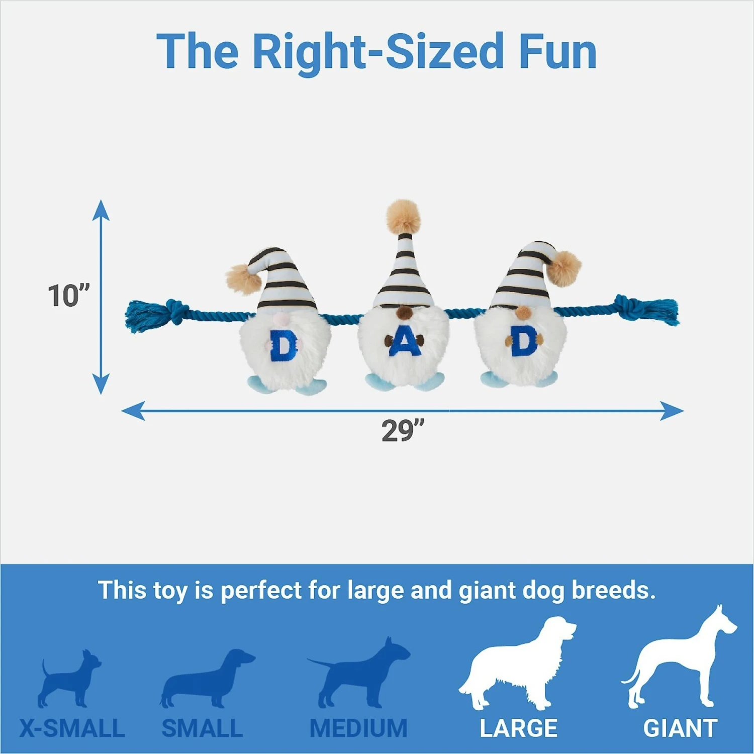 Frisco Dad Gnome Plush With Rope Dog Toy - Image 2