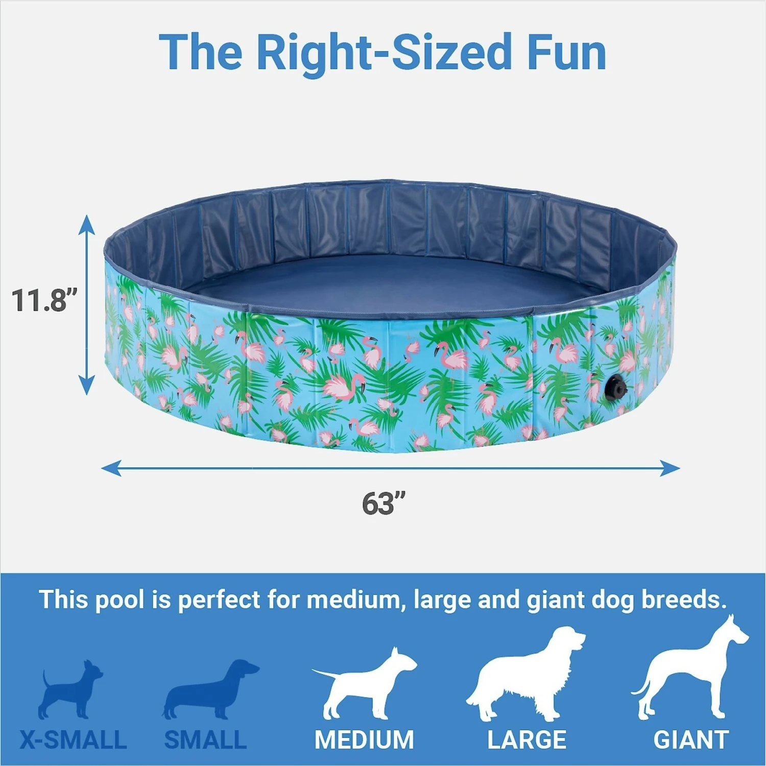 Frisco Outdoor Dog Swimming Pool, Flamingo - Image 2