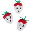 Frisco Halloween Ghost Strawberries Plush Cat Toy With Catnip, 3 Count