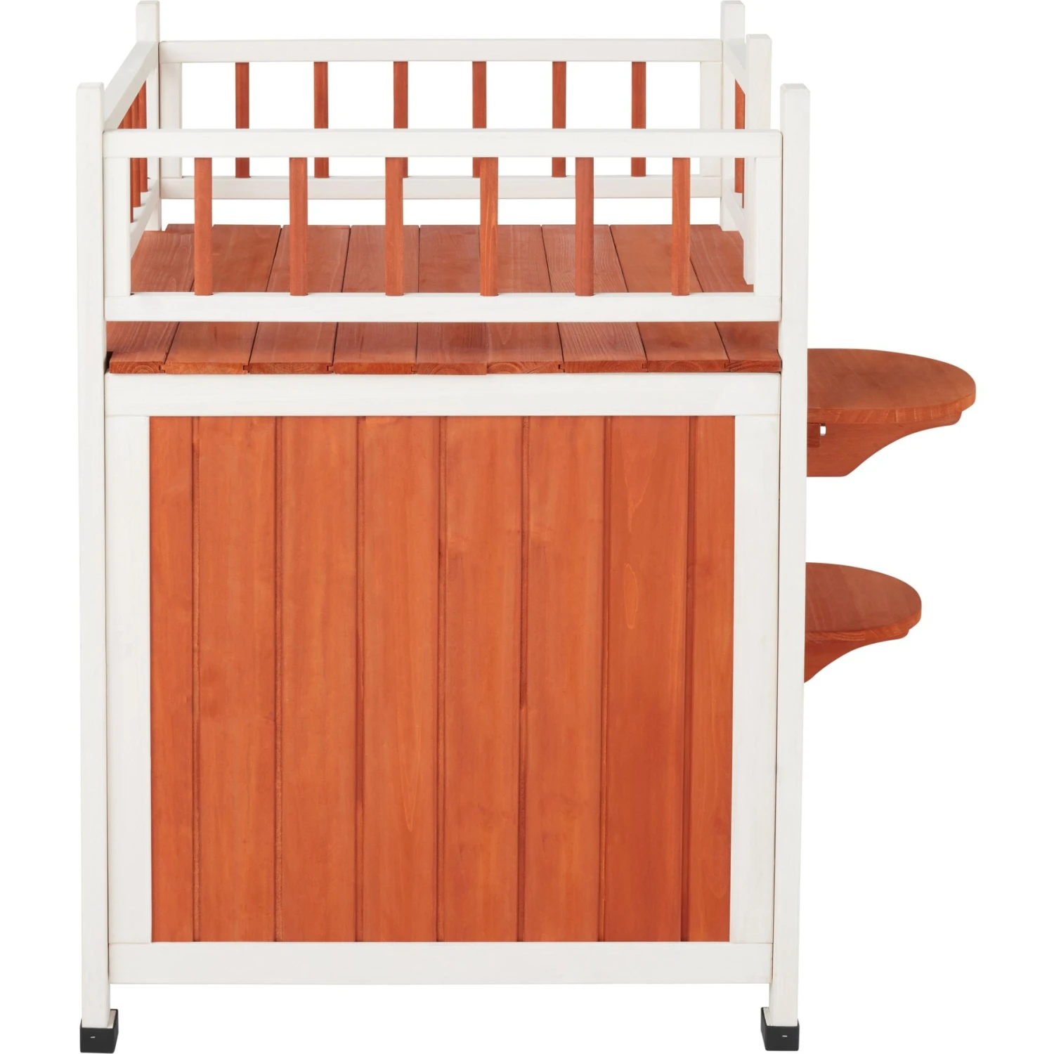 Frisco Outdoor Wooden Cat House With Elevated Balcony Steps - Image 3