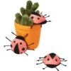 Frisco Spring Potted Plant And Ladybugs Interactive Plush Cat Toy With Catnip