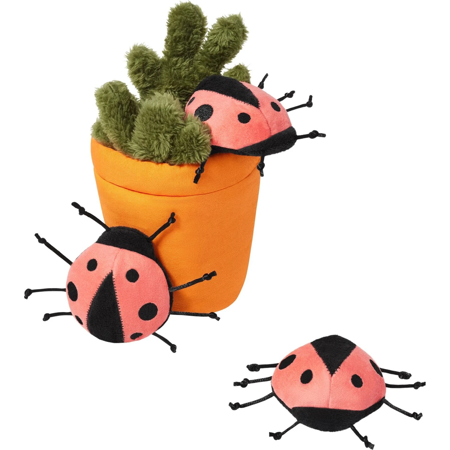 Frisco Spring Potted Plant And Ladybugs Interactive Plush Cat Toy With Catnip