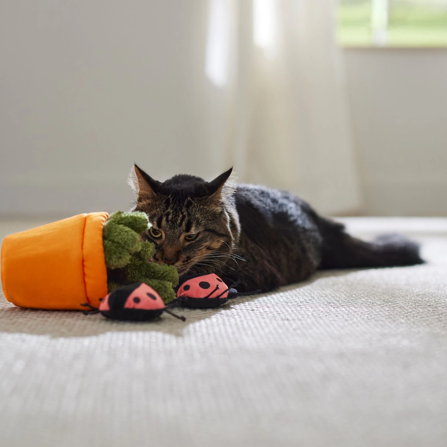 Frisco Spring Potted Plant And Ladybugs Interactive Plush Cat Toy With Catnip - Image 4