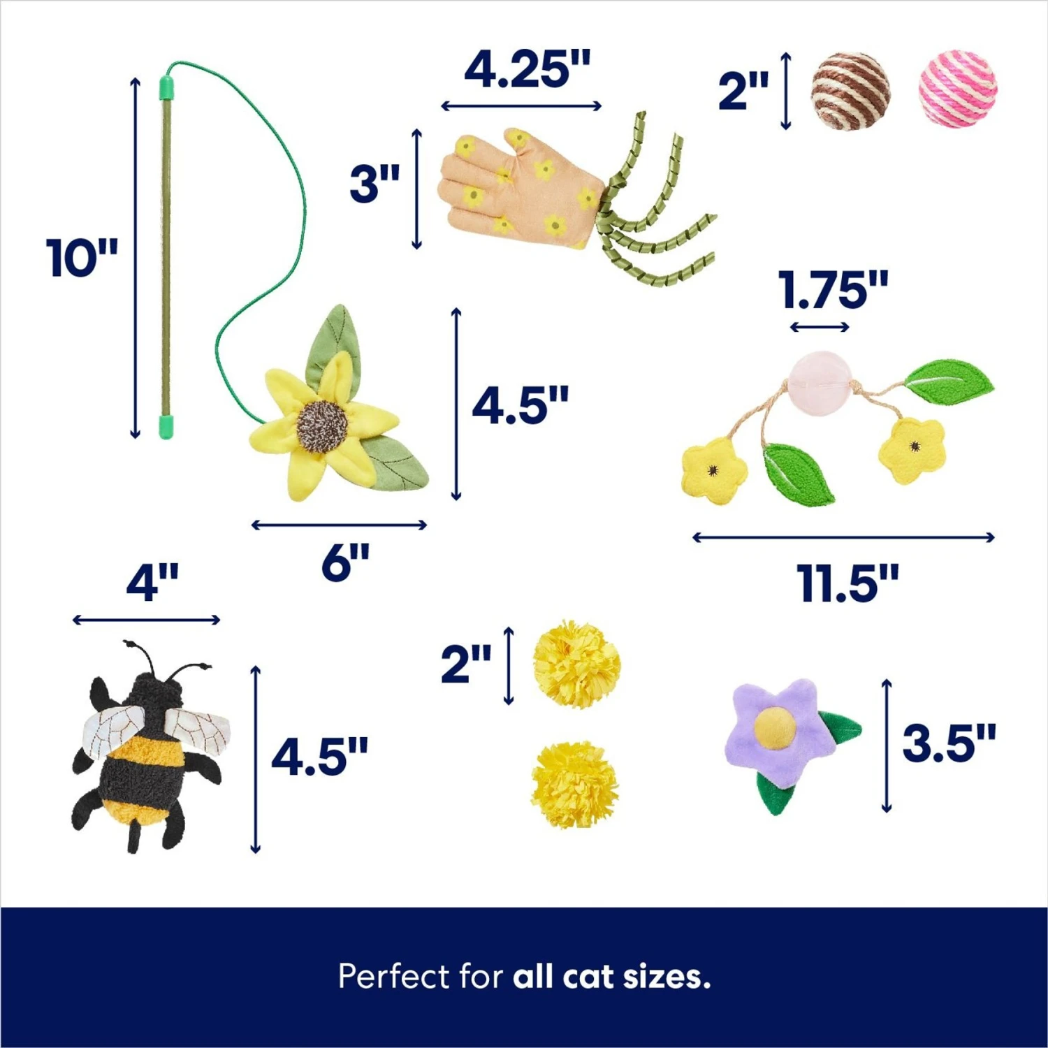 Frisco Spring Plush, Teaser, Ball & Tunnel Variety Pack Cat Toy With Catnip, 10 Count - Image 3