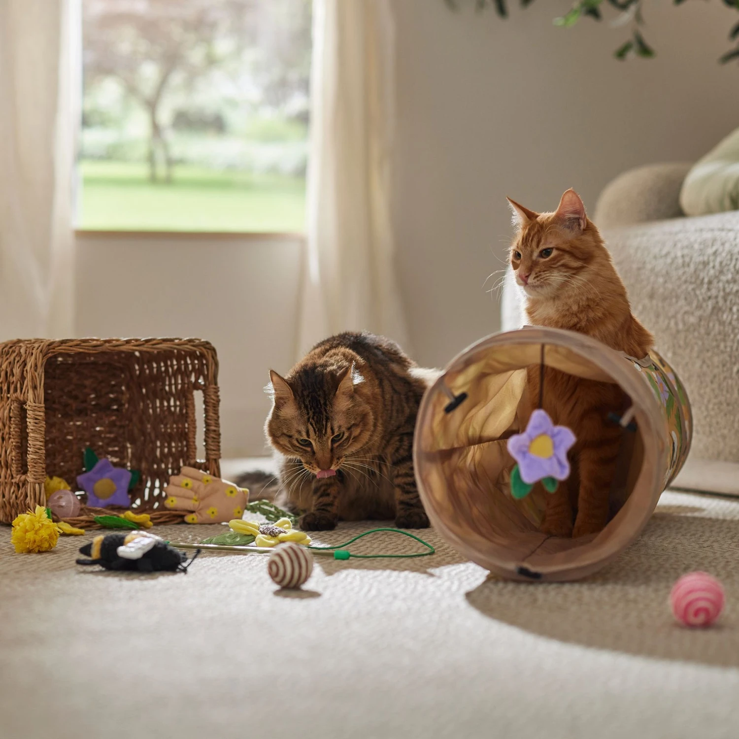 Frisco Spring Plush, Teaser, Ball & Tunnel Variety Pack Cat Toy With Catnip, 10 Count - Image 4