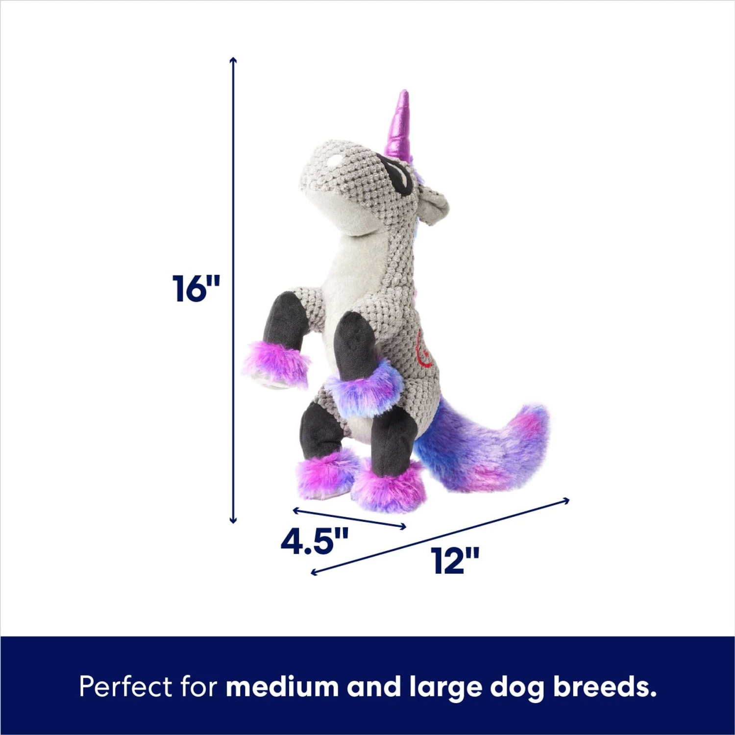 Frisco Halloween Midnight Unicorn Plush Squeaky Dog Toy - Image 2