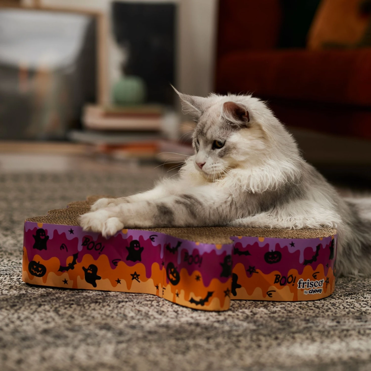 Frisco Halloween Ghost Swirl Scratcher Cat Toy With Catnip - Image 3