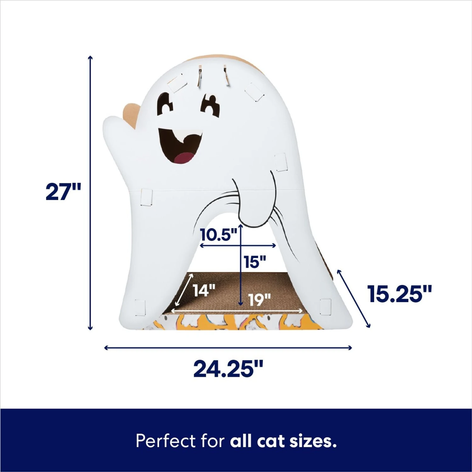 Frisco Halloween Cutie Ghost Cardboard Cat House With Catnip - Image 2