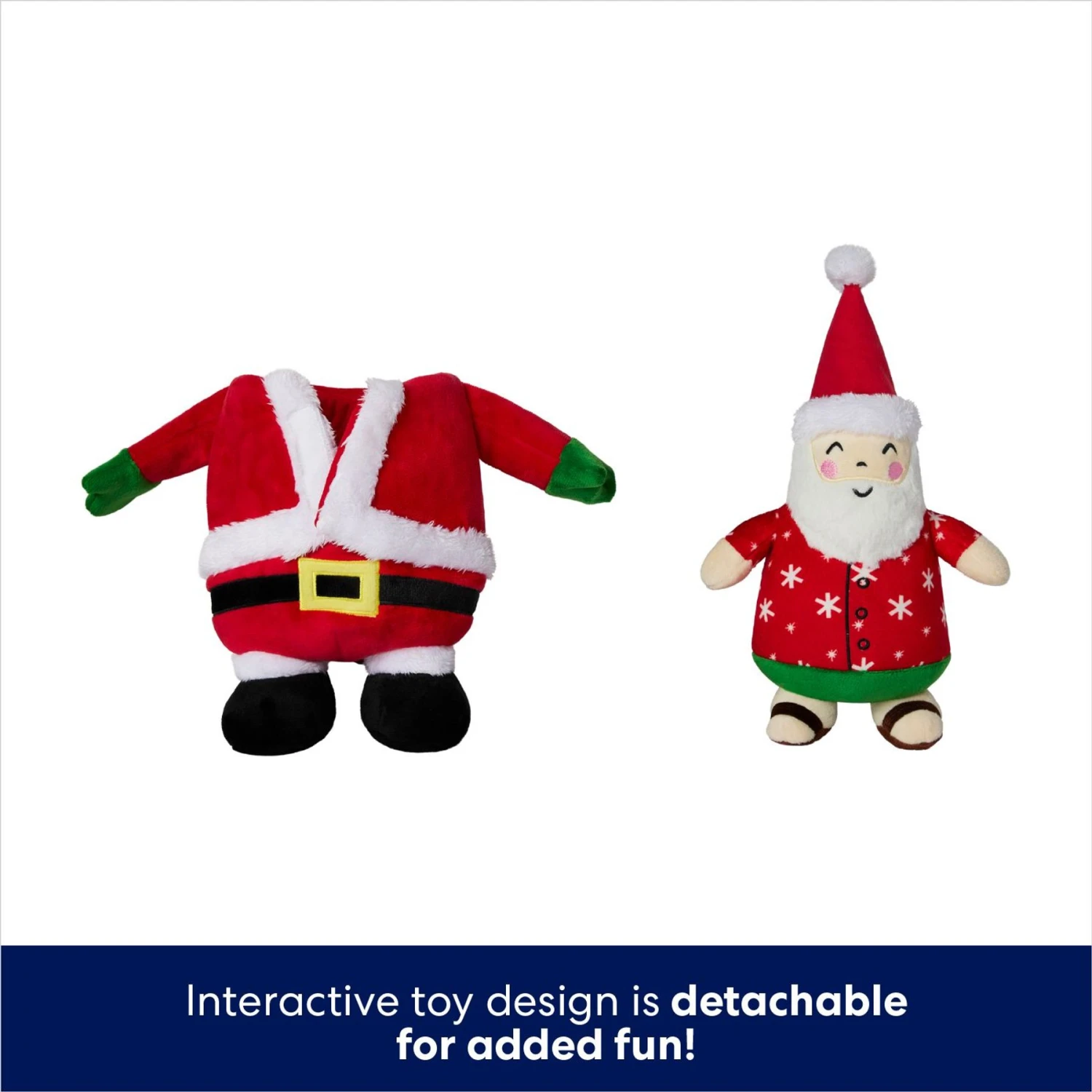 Frisco Holiday Santa On Vacation 2-in-1 Plush Squeaky Dog Toy - Image 3