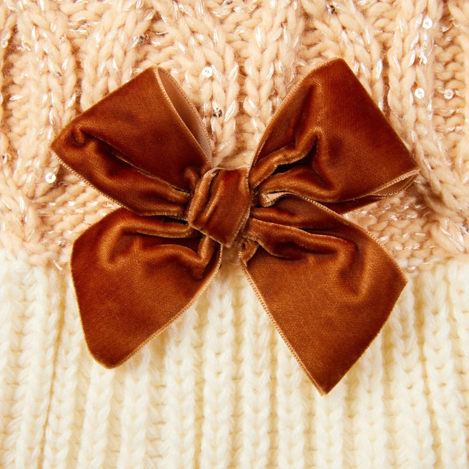 Frisco Cable Knit Dog & Cat Sweater Dress With Velvet Bow - Image 6