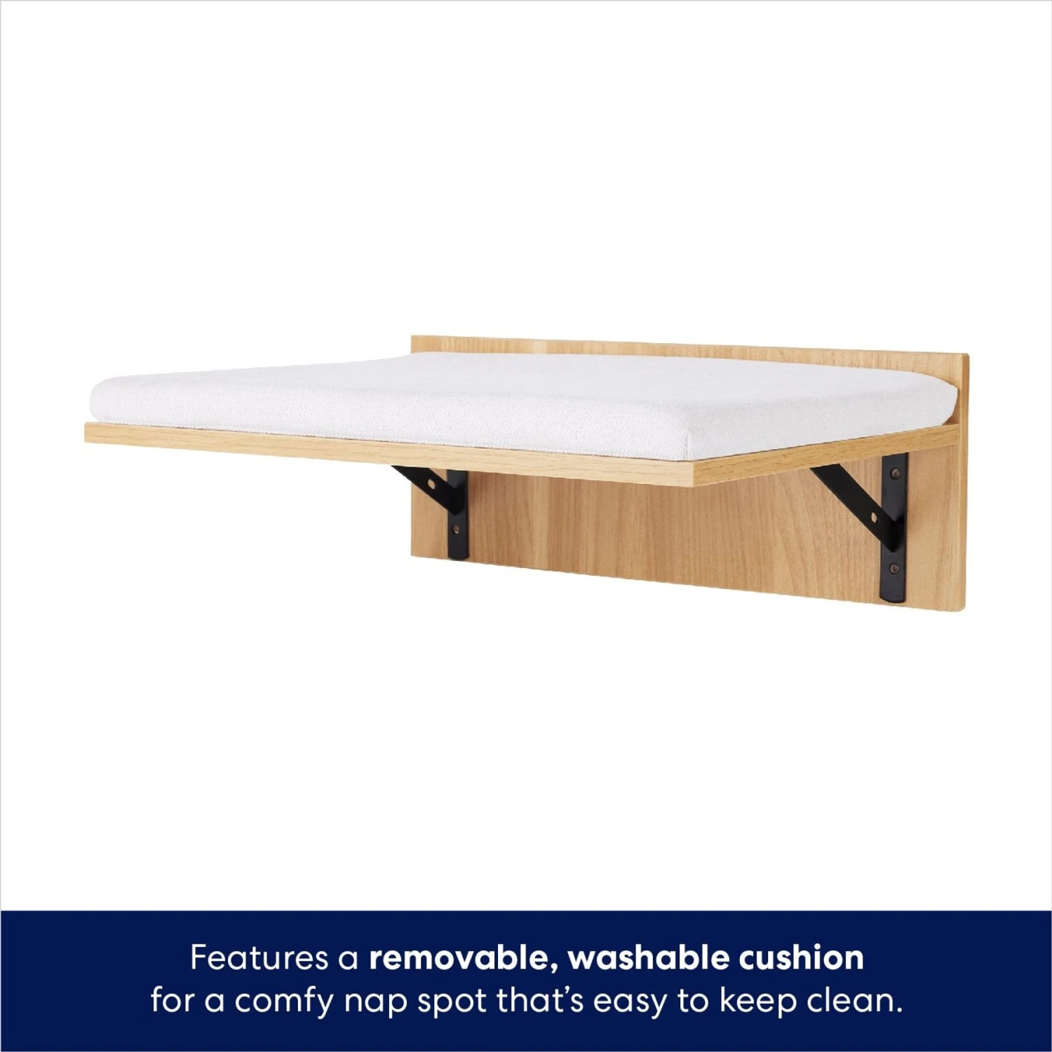 Frisco Cushioned Wall Mounted Cat Wall Shelf & Frisco Cat Silhouette With Bridge Wall Mounted Cat Wall Shelves - Image 3