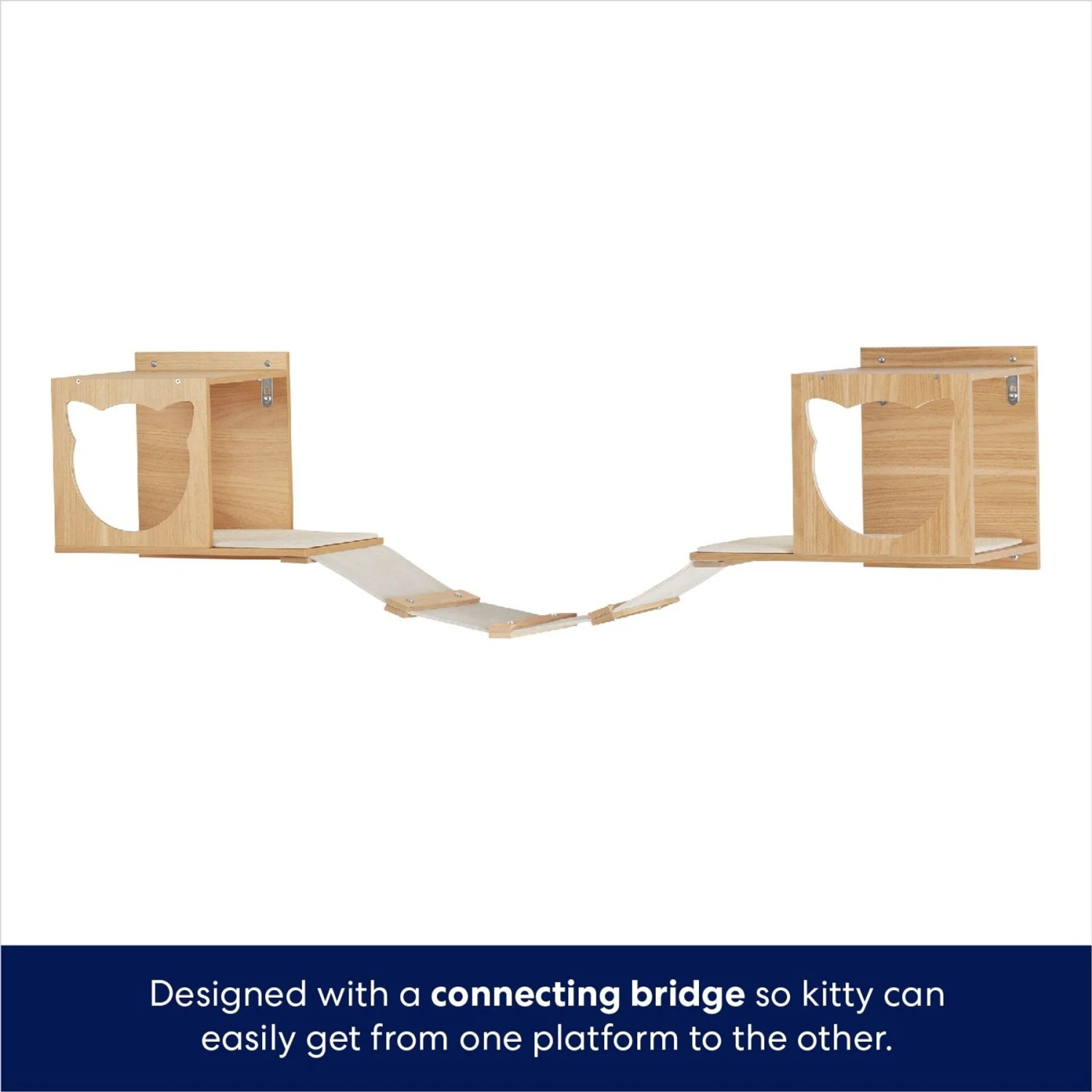 Frisco Cushioned Wall Mounted Cat Wall Shelf & Frisco Cat Silhouette With Bridge Wall Mounted Cat Wall Shelves - Image 7