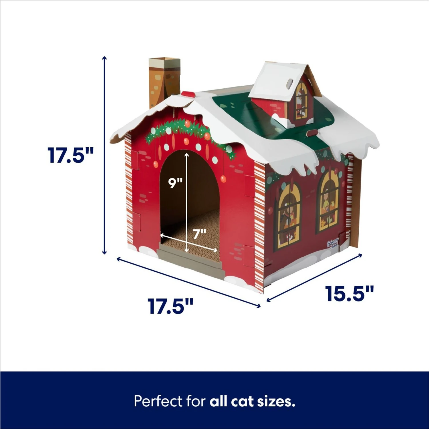 Frisco Holiday Christmas Tree Cardboard Cat House & Frisco Holiday Santa's Workshop Cardboard Cat House - Image 7