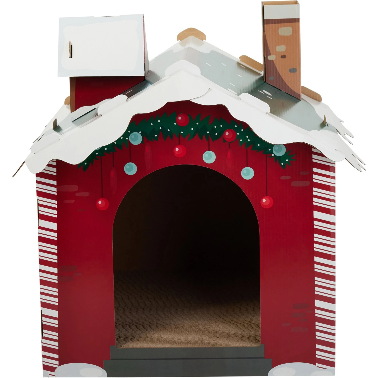 Frisco Holiday Christmas Tree Cardboard Cat House & Frisco Holiday Santa's Workshop Cardboard Cat House - Image 8